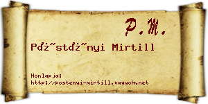 Pöstényi Mirtill névjegykártya